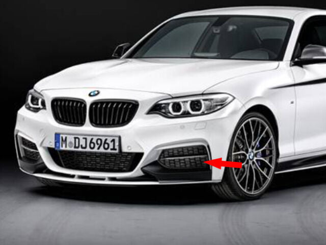 BMW 2 Series F22 Coupe Fog Lamp Delete Blanks Pair (2014-2021) - Genuine OEM Front Bumper Fog Light Grilles/Inserts, Left & Right Vent Trim, Lower Air Intake Aperture Covers/Blanking Plates