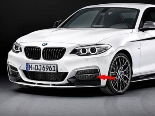 BMW 2 Series F22 Coupe Fog Lamp Delete Blanks Pair (2014-2021) - Genuine OEM Front Bumper Fog Light Grilles/Inserts, Left & Right Vent Trim, Lower Air Intake Aperture Covers/Blanking Plates