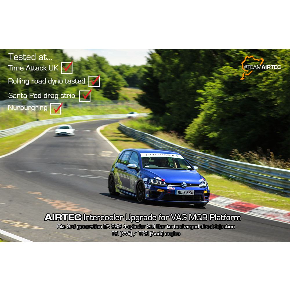 AIRTEC Motorsport Front Mount Intercooler Upgrade (FMIC) for VW Golf R & GTI Mk7/Mk7.5 (incl. Clubsport), Seat Leon Cupra, Audi S3 8V, TT/TTS 8S, A3 8V & Skoda Octavia vRS  MQB EA888 Gen 3