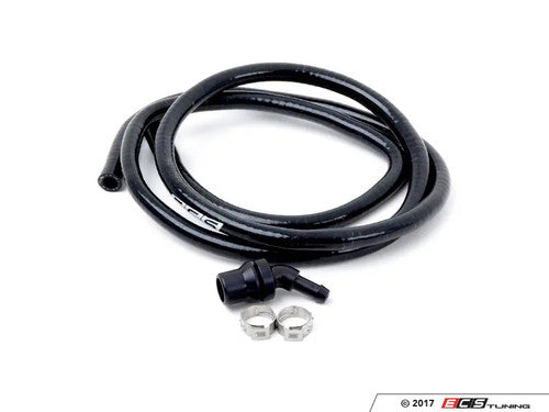 ECS Tuning BMW E46 M3 (S54 3.2) Coolant Degas/Return Hose – Pre‑Formed Silicone Breather with CNC Aluminium Coupler – OEM‑Style Direct Fit Expansion Tank Vent / Header Tank Return / Radiator Bleed & Overflow Line