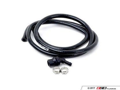 ECS Tuning BMW E46 M3 (S54 3.2) Coolant Degas/Return Hose – Pre‑Formed Silicone Breather with CNC Aluminium Coupler – OEM‑Style Direct Fit Expansion Tank Vent / Header Tank Return / Radiator Bleed & Overflow Line