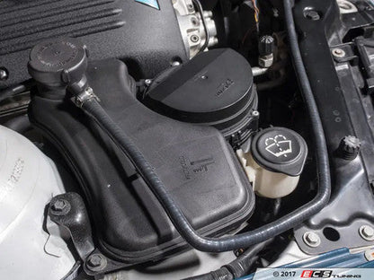 ECS Tuning BMW E46 M3 (S54 3.2) Coolant Degas/Return Hose – Pre‑Formed Silicone Breather with CNC Aluminium Coupler – OEM‑Style Direct Fit Expansion Tank Vent / Header Tank Return / Radiator Bleed & Overflow Line