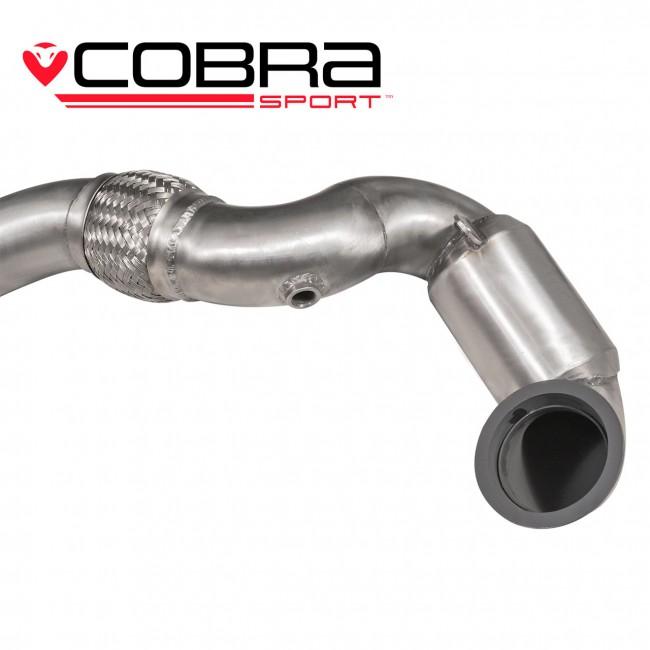 VW Golf GTI Mk7 2.0 TSI 2012-2017 3" 76mm Downpipe/Front Pipe – Sports Cat or De-Cat/Decat – High Flow Catted/Catless Turbo Outlet Exhaust – Cobra Sport – Fits OEM Cat-Back – Golf 7 Performance Pack & Clubsport (5G)