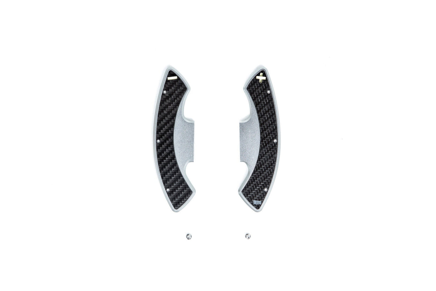 Storm Motorwerks Illuminated Extended Steering Wheel Paddle Shifters for BMW E90 E92 E93 M3 DCT (E9X) - CNC Billet Aluminium with Carbon Fibre Inlay - Self-Powered Glow - Black or Silver Anodised