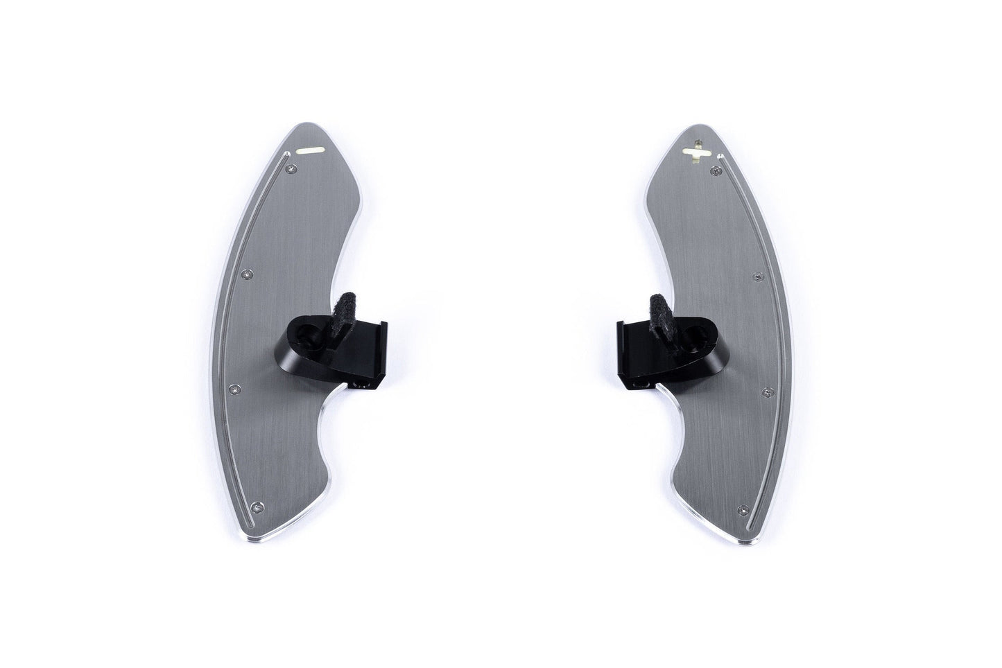 Storm Motorwerks Backlit Paddle Shifters for BMW E46 M3 SMG (SMG II) – Extended CNC Stainless Steel Gear Shift Paddles, Amber +/- Illumination, Self‑Powered Plug‑and‑Play, Direct‑Fit Steering Wheel Flappy Paddle Replacement – Brushed or PVD Gunmetal