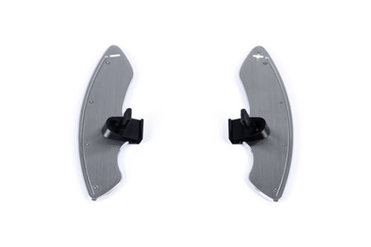 Storm Motorwerks Backlit Paddle Shifters for BMW E46 M3 SMG (SMG II) – Extended CNC Stainless Steel Gear Shift Paddles, Amber +/- Illumination, Self‑Powered Plug‑and‑Play, Direct‑Fit Steering Wheel Flappy Paddle Replacement – Brushed or PVD Gunmetal