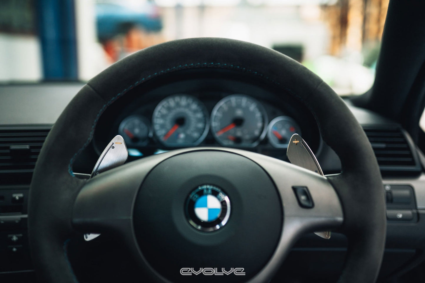 Storm Motorwerks Backlit Paddle Shifters for BMW E46 M3 SMG (SMG II) – Extended CNC Stainless Steel Gear Shift Paddles, Amber +/- Illumination, Self‑Powered Plug‑and‑Play, Direct‑Fit Steering Wheel Flappy Paddle Replacement – Brushed or PVD Gunmetal