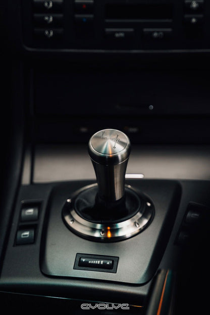 BMW E46 M3 SMG Shift Knob / Gear Selector Handle - Storm Motorwerks V3 Weighted Solid Stainless, OEM-Fit Direct Replacement, Engraved SMG Pattern - Metal Gear Lever Upgrade, E46 SMG Shifter Knob, Aftermarket Interior Part UK