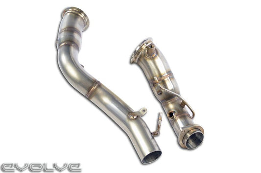 Supersprint BMW M2 F87 2016-2020 Decat/Catless Downpipe & Race Front Pipe – Primary Cat Delete Turbo Outlet Pipe, No-Cat Straight Pipe – Direct-Fit, TIG-Welded AISI 304/T304 Stainless – N55 – 988611