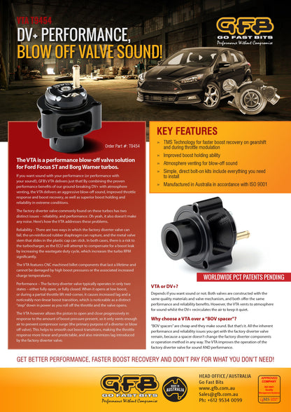 GFB T9454 VTA VENT TO ATMOSPHERE BLOW OFF VALVE - VOLVO S40 MK2 T5