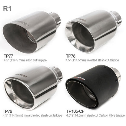 Ford Focus RS Mk3 2.3 EcoBoost (2016-2018) Turbo-Back / Cat-Back Exhaust System – 3" 76mm T304 Stainless Steel, Valved or Non-Valved, Resonated or Non-Resonated, Sports Cat or De