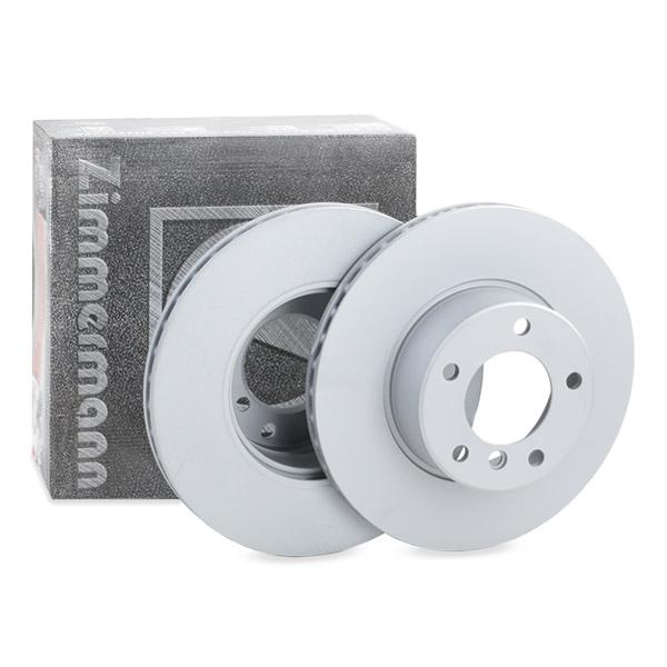 Zimmermann COAT Z 150.1284.20 Brake Disc Rotor for BMW 5 Series - 296mm x 22mm Vented, High-Carbon, Anti-Rust Z-Coat - OE/OEM-Spec Direct-Fit Replacement (Plain Ventilated)