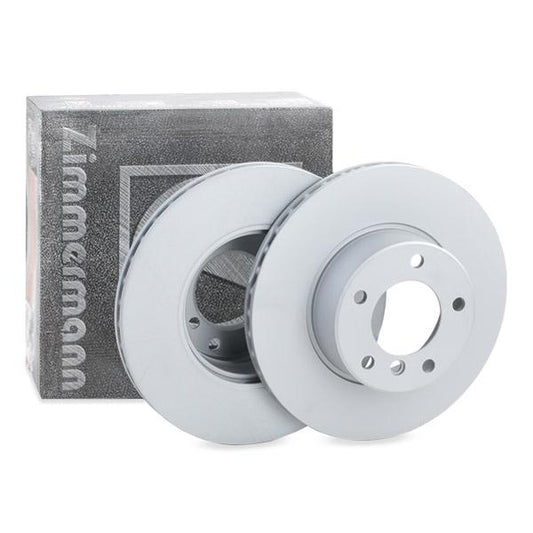 Zimmermann COAT Z 150.1284.20 Brake Disc Rotor for BMW 5 Series - 296mm x 22mm Vented, High-Carbon, Anti-Rust Z-Coat - OE/OEM-Spec Direct-Fit Replacement (Plain Ventilated)