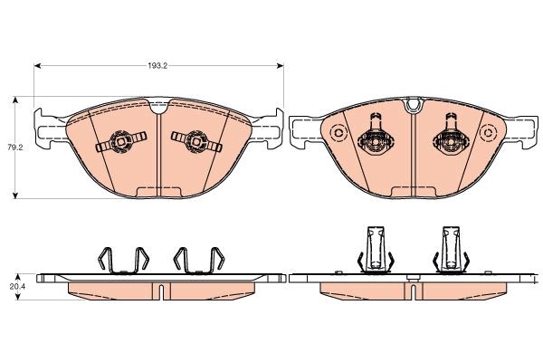 TRW GDB2026 Front Brake Pads Set, Wear Sensor Ready - OE-Spec Replacement Disc Pad Kit for BMW M5 E60 & M6 E63/E64 S85 5.0 V10 (2004-2010)