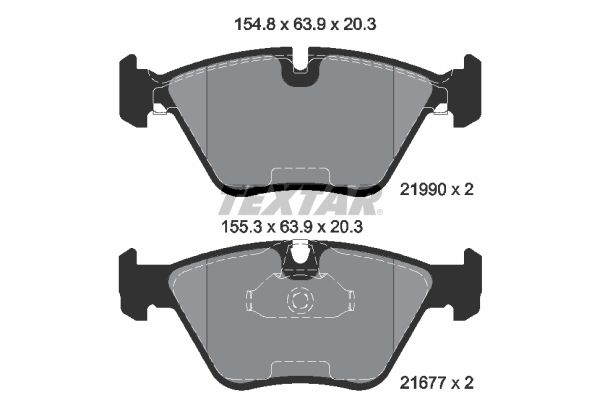 Textar 2344702 Brake Pads Kit for BMW 7 Series E65 E66 E67 (2001-2008) - Disc Brake Pad Set, OE/OEM Quality, Wear Indicator Sensor Slot - Fits ATE/Teves Calipers - Direct Fit Replacement Pads for BMW 7 Saloon