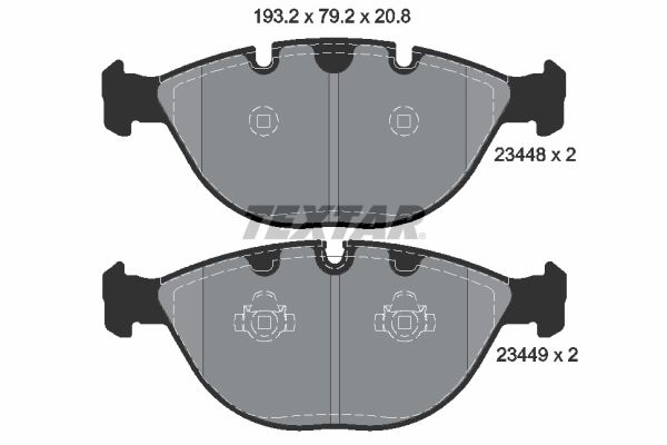 Textar 2344801 Brake Pad Kit for BMW X5 E53 (1999–2006) | ATE/Teves Calipers | Wear Sensor Slot Compatible | OE-Quality Disc Brake Pads | Axle Set Replacement for X5 SUV 3.0d 4.4i 4.6is 4.8is