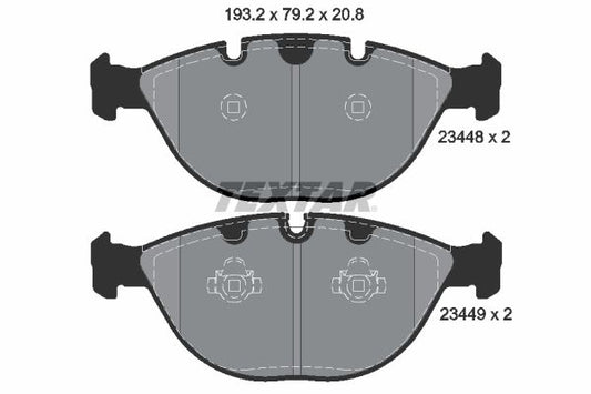 Textar 2344801 Brake Pad Kit for BMW X5 E53 (1999–2006) | ATE/Teves Calipers | Wear Sensor Slot Compatible | OE-Quality Disc Brake Pads | Axle Set Replacement for X5 SUV 3.0d 4.4i 4.6is 4.8is