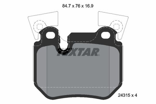 Textar 2431501 Brake Pads Kit for BMW 1 Series with Brembo Calipers/Callipers - Disc Brake Pads Set, Wear Sensor/Indicator Ready, With Balance Weights - OE Quality Replacement, Brembo Compatible UK Stock