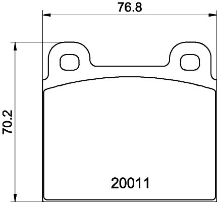 Genuine Hella 8DB 355 007-011 (8DB-355-007-011) Brake Pad Set for Teves (ATE) Calipers - No Wear Indicator Slot - Classic Alfa Romeo, BMW, Ferrari, Mercedes-Benz, Opel, Porsche