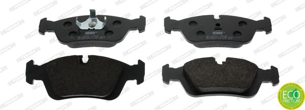 Ferodo Premier Eco Friction FDB725 Brake Pad Set for BMW 3 Series E36/E46 318i 320i 323i 325i 328i & Z3 | ATE Callipers | Wear Indicator Ready, with Piston Clip | OE Replacement, No Accessories
