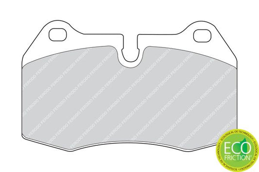 Ferodo FDB998 Eco-Friction Disc Brake Pads - Brembo Calliper Fit - Wear Sensor Ready, Pads Only - Fits BMW E39/E38/E31 & E34 M5, Ferrari 550/575M, Maserati 3200/4200 & Ghibli II, Nissan Skyline GT-R R33/R34 - OE Replacement Performance Pad Set