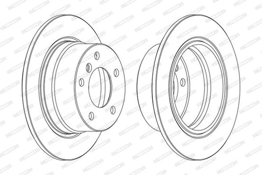 Ferodo Premier DDF1028C High-Carbon Brake Disc/Brake Rotor for BMW Z3 (E36/7, E36/8) – 272mm x 10mm Solid, 5-Stud, Coated, OE-Spec Replacement with Fixing Bolts/Screws – Rear Z3 Roadster & Coupe