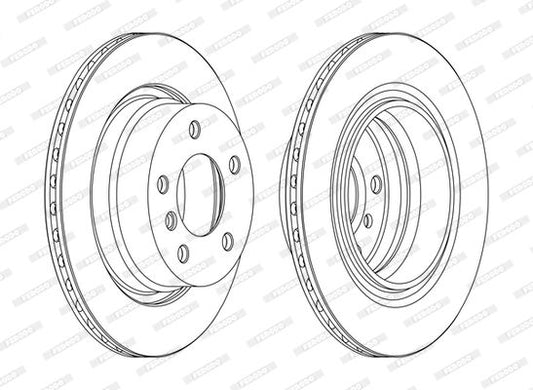 Ferodo Premier DDF1285C High Carbon Vented Anti-Corrosion Coated Brake Disc 294mm x 19mm, 5-Stud for BMW Z4  Includes Bolts/Screws