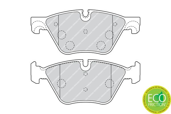 Ferodo Premier Eco Friction FDB4380 Brake Pad Set for BMW 5 Series F10/F11 | ATE Callipers | Not Prepared for Wear Indicator | With Piston Clip | Without Accessories