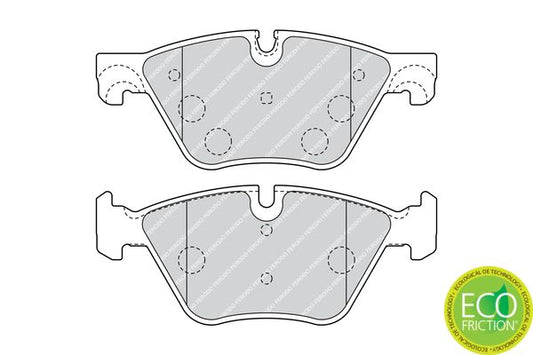 Ferodo Premier Eco Friction FDB4380 Brake Pad Set for BMW 5 Series F10/F11 | ATE Callipers | Not Prepared for Wear Indicator | With Piston Clip | Without Accessories