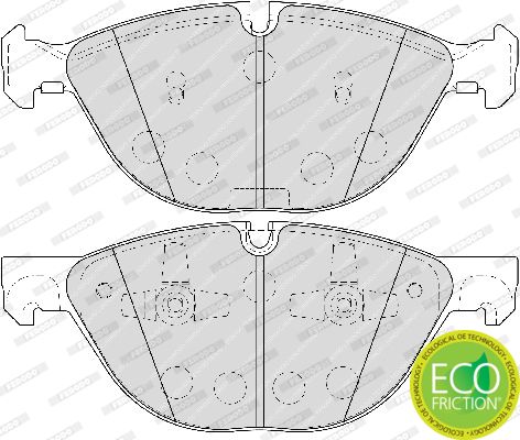 Ferodo FDB4079 Eco-Friction Premier Brake Pads Set for BMW X5 E70/F15 (2007-2018) & X6 E71/E72 (2007-201