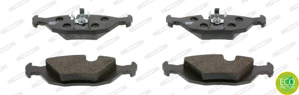 Ferodo FDB296 Premier Eco-Friction Brake Pad Set for BMW E30 3 Series, E28 5 Series, E24 6 Series, E23 7 Series & Z3 3.2 - ATE Callipers, Wear Sensor Ready, With Piston Clip