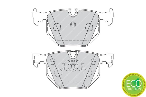 Ferodo Premier Eco-Friction FDB1673 Brake Pad Set for BMW 7 Series E65/E66/E67 (730d 730i 735i 740i) | Prepared for Wear Indicator | With Piston Clip | For ATE Callipers | No Accessories