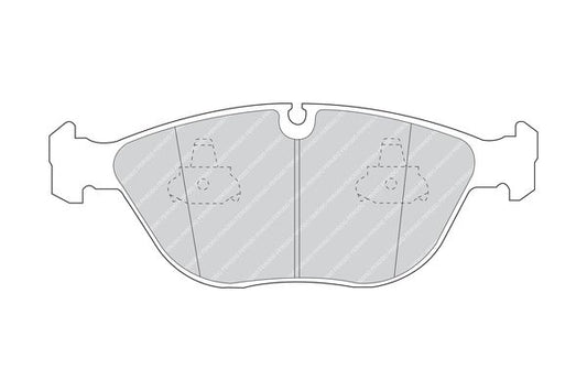 Ferodo Premier FDB1001 Eco‑Friction Brake Pads Disc Pads for ATE/Teves Calipers/Callipers | OE Replacement | Wear Sensor Ready | Piston Clip Included | Fits Audi TT 3.2, VW Golf R32 Mk4, Mercedes E55 AMG, Bentley Continental GT (FDB 1001)