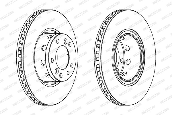 Ferodo Premier DDF771 Vented Front Brake Disc / Rotor 315mm x 28mm, 5-Stud 5-Hole – Fits BMW 5 Series – OEM/OE Spec Replacement – Includes Mounting Bolts & Screws