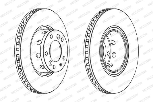 Ferodo Premier DDF771 Vented Front Brake Disc / Rotor 315mm x 28mm, 5-Stud 5-Hole – Fits BMW 5 Series – OEM/OE Spec Replacement – Includes Mounting Bolts & Screws