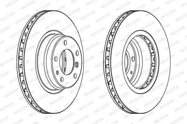 Ferodo Premier DDF624 Vented Brake Disc/Brake Rotor 316x28mm, 5-Stud 5x120, for BMW 7 Series E38 (1994-2001) OE-Spec Replacement - Hardware/Bolts Included