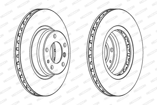 Ferodo Premier DDF624 Vented Brake Disc/Brake Rotor 316x28mm, 5-Stud 5x120, for BMW 7 Series E38 (1994-2001) OE-Spec Replacement - Hardware/Bolts Included