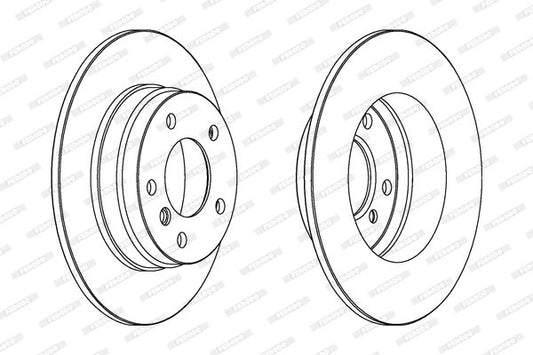 Ferodo Premier DDF249 Brake Disc Rotor for BMW 3 Series, 280mm x 10mm Solid Plain, Non-Vented, 5-Hole/5-Stud, OE Spec Replacement, DDF-249, Includes Mounting Bolts & Screws