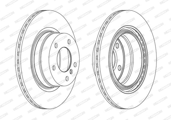 Ferodo Premier DDF1851 Brake Disc Rotor for BMW 1 Series, Vented 300x20mm, 5-Stud (5-Hole), OE Spec Replacement, Includes Fixing Bolts/Screws