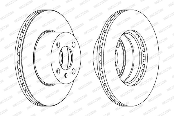 Ferodo DDF165 Brake Disc/Brake Rotor for BMW 3 Series E21 Saloon (1975-1983) – Vented/Ventilated 255mm x 22mm, 4-Stud 4-Hole – OE Spec OEM Replacement – Fixing Bolts/Screws Included