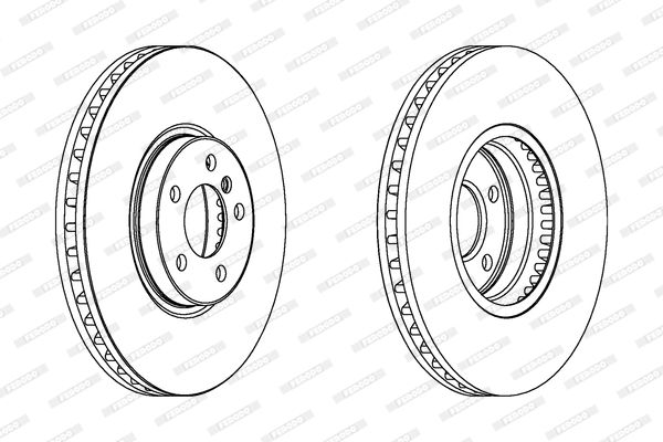 Ferodo Premier DDF1584 Vented Brake Disc for BMW X5 (E53), 356mm x 36mm, 5-Stud, Includes Bolts/Screws, OE-Quality Replacement Brake Rotor