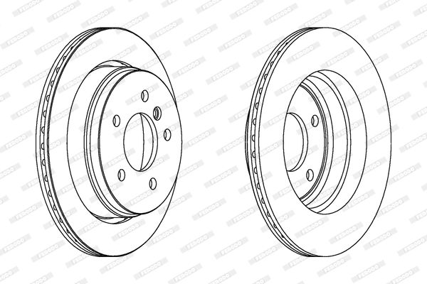 Ferodo Premier DDF1581 Vented Brake Disc (Rotor) 294mm x 19mm for BMW 3 Series, 5-Stud/5-Lug | OE-Spec OEM-Quality Replacement | Includes Fixing Bolts & Screws | Ventilated 294mm BMW Brake Rotor