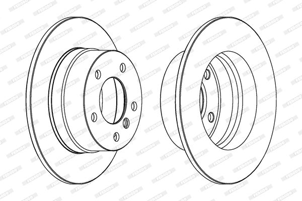 Ferodo Premier DDF1361 Brake Disc (Rotor) for BMW 3 Series Compact E36, Solid 272mm x 10mm, 5-Hole, Bolts/Screws Included
