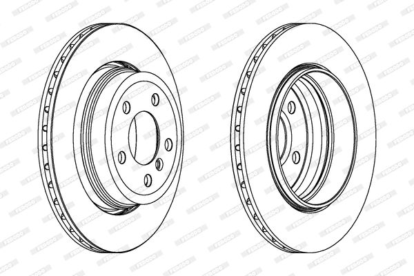 Ferodo Premier DDF1297C-1 Coated Ventilated Brake Disc/Rotor 320mm x 22mm, 5-stud 5x120 PCD, Fits BMW X3 (E83) 2003-201