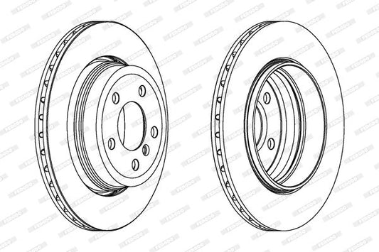 Ferodo Premier DDF1297 Brake Disc / Rotor 320mm x 22 Vented 5-Stud (5-Hole) with Bolts & Screws for BMW X3 E83 – OEM/OE Spec Replacement, Single Plain Disc