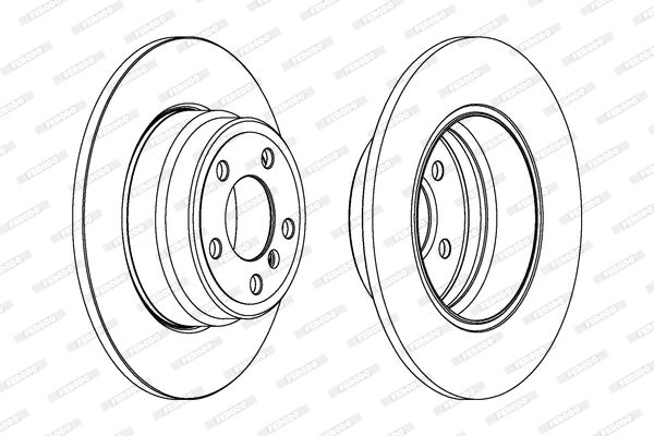 Ferodo Premier DDF1255C-1 Rear Brake Disc/Rotor for BMW X5 E53 (1999-2006) - 324x12mm Solid Non-Vented, 5-Stud, Anti-Rust Coated, OE-Quality Back Axle Replacement, Includes Fixing Screws/Bolts