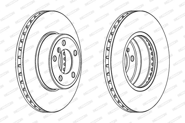 Ferodo DDF1243 Front Brake Disc Rotor for BMW 7 Series E65 E66 E67 (2001-2008) – 324mm Vented, 30mm Thick, 5-Stud – OE Spec OEM-Quality Replacement with Fixing Bolts/Screws