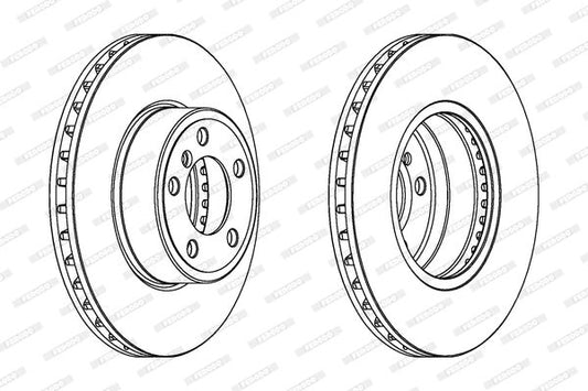 Ferodo DDF1243 Front Brake Disc Rotor for BMW 7 Series E65 E66 E67 (2001-2008) – 324mm Vented, 30mm Thick, 5-Stud – OE Spec OEM-Quality Replacement with Fixing Bolts/Screws