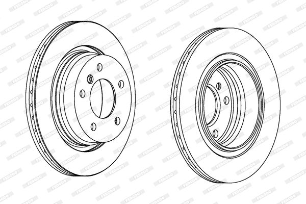 Ferodo Premier DDF1073 294mm Vented Brake Disc/Rotor for BMW 3 Series, 5-Stud 5-Hole, 19mm Thick - Fixings (Bolts & Screws) Included, OE/OEM Spec Replacement