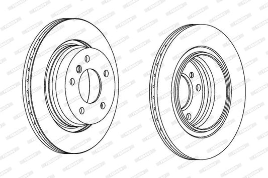 Ferodo Premier DDF1073 294mm Vented Brake Disc/Rotor for BMW 3 Series, 5-Stud 5-Hole, 19mm Thick - Fixings (Bolts & Screws) Included, OE/OEM Spec Replacement